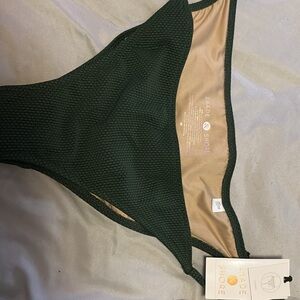 Shade & Shore Dark Green Textured Bikini Bottom